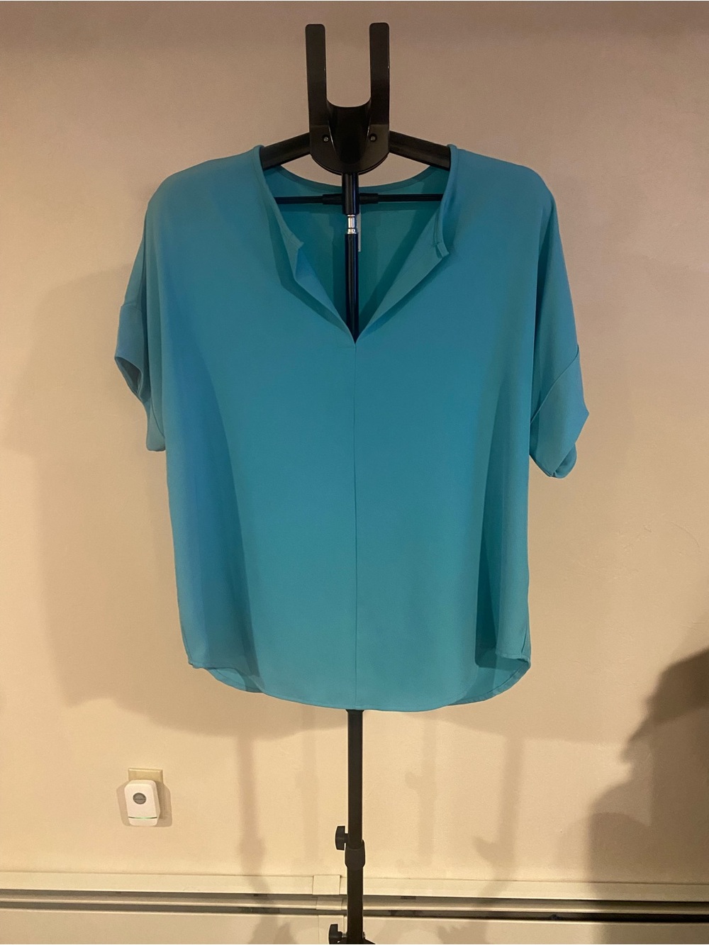 Zenana Turquoise V-Neck Short-Sleeve Blouse